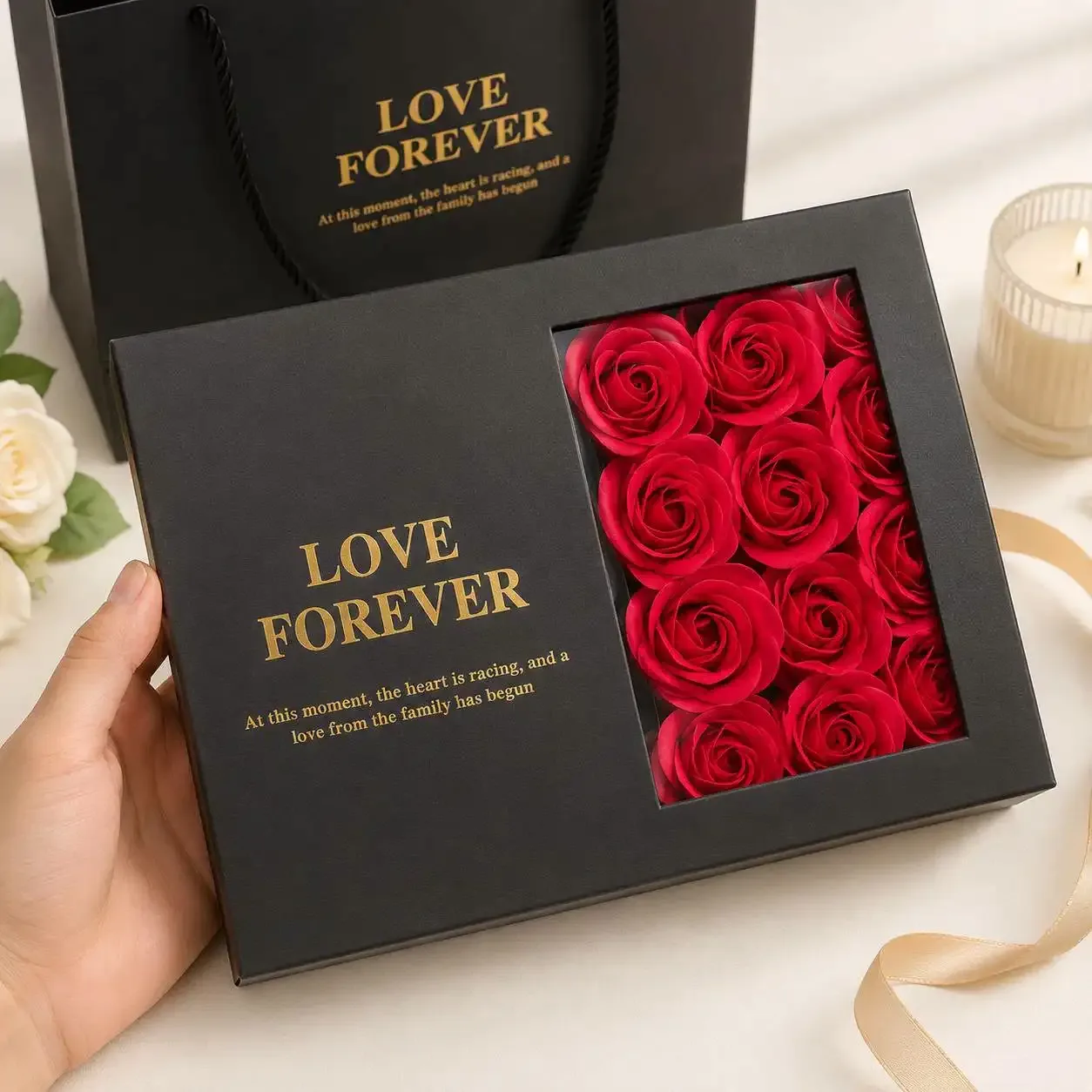 Love Forever Rose Gift Box with Necklace